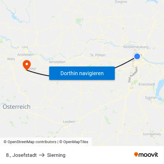8., Josefstadt to Sierning map