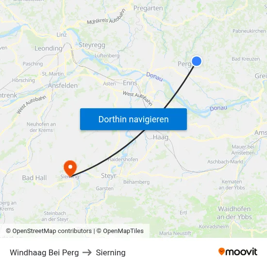 Windhaag Bei Perg to Sierning map