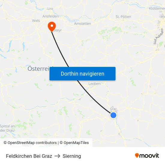 Feldkirchen Bei Graz to Sierning map