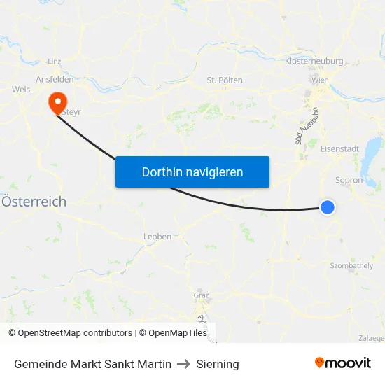 Gemeinde Markt Sankt Martin to Sierning map