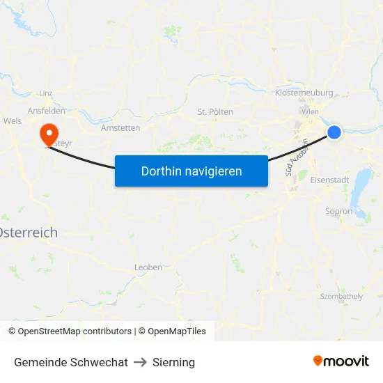 Gemeinde Schwechat to Sierning map