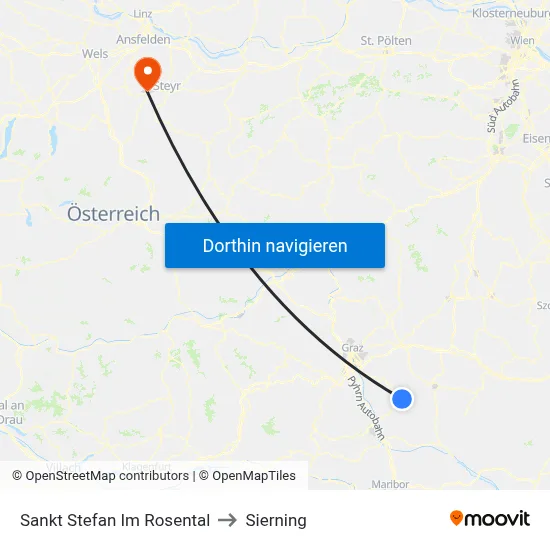 Sankt Stefan Im Rosental to Sierning map