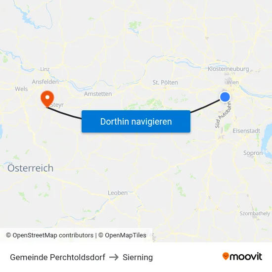 Gemeinde Perchtoldsdorf to Sierning map