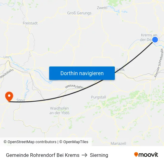 Gemeinde Rohrendorf Bei Krems to Sierning map