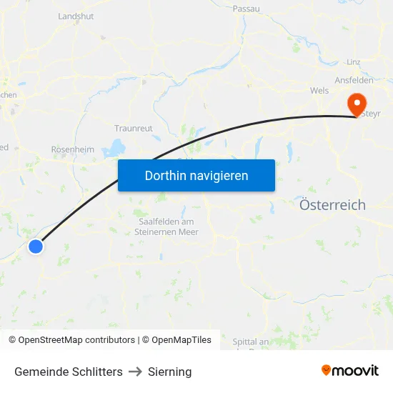 Gemeinde Schlitters to Sierning map