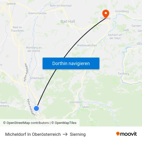 Micheldorf In Oberösterreich to Sierning map
