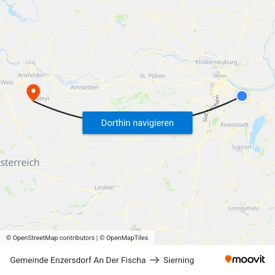 Gemeinde Enzersdorf An Der Fischa to Sierning map
