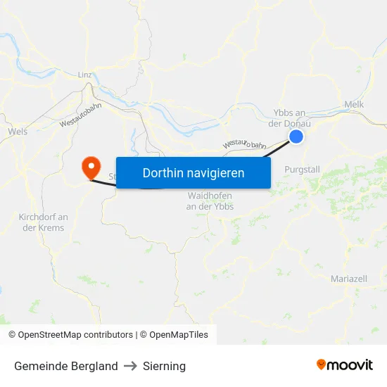 Gemeinde Bergland to Sierning map