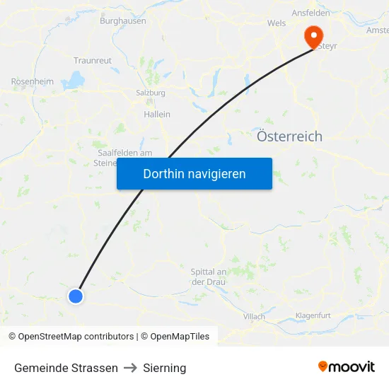 Gemeinde Strassen to Sierning map