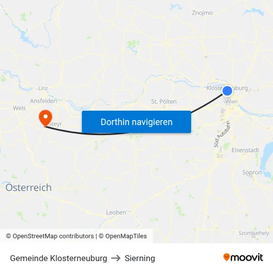 Gemeinde Klosterneuburg to Sierning map