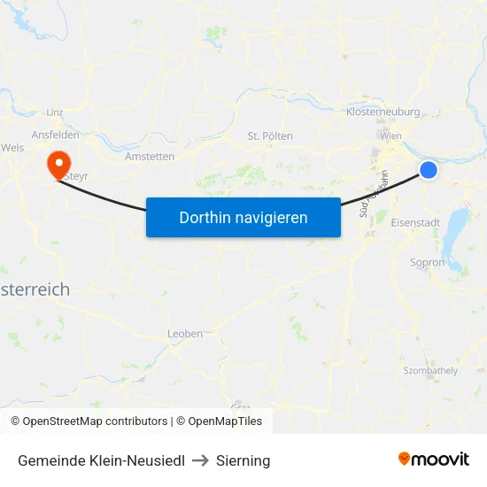 Gemeinde Klein-Neusiedl to Sierning map
