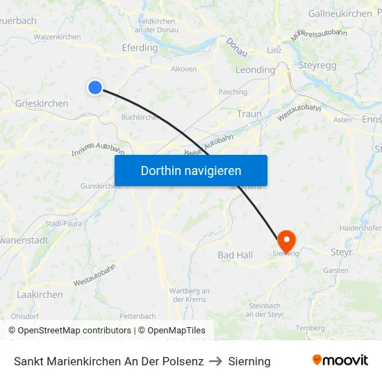 Sankt Marienkirchen An Der Polsenz to Sierning map