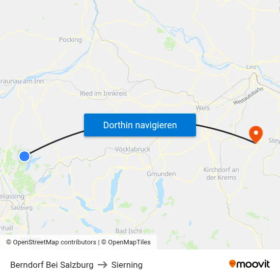 Berndorf Bei Salzburg to Sierning map