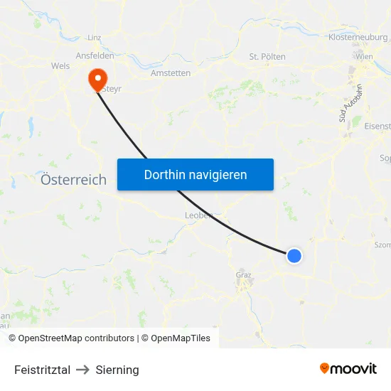 Feistritztal to Sierning map