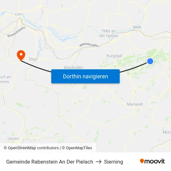 Gemeinde Rabenstein An Der Pielach to Sierning map