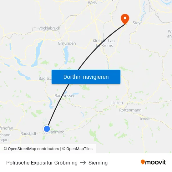 Politische Expositur Gröbming to Sierning map