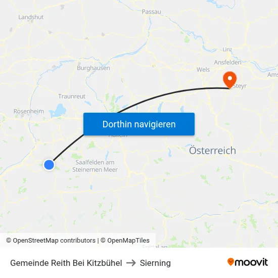 Gemeinde Reith Bei Kitzbühel to Sierning map
