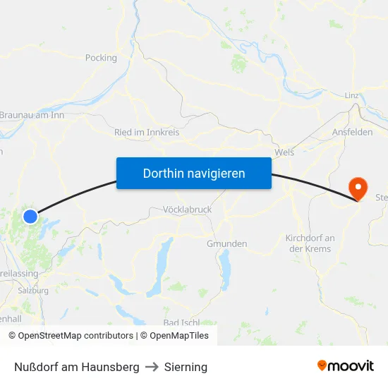 Nußdorf am Haunsberg to Sierning map