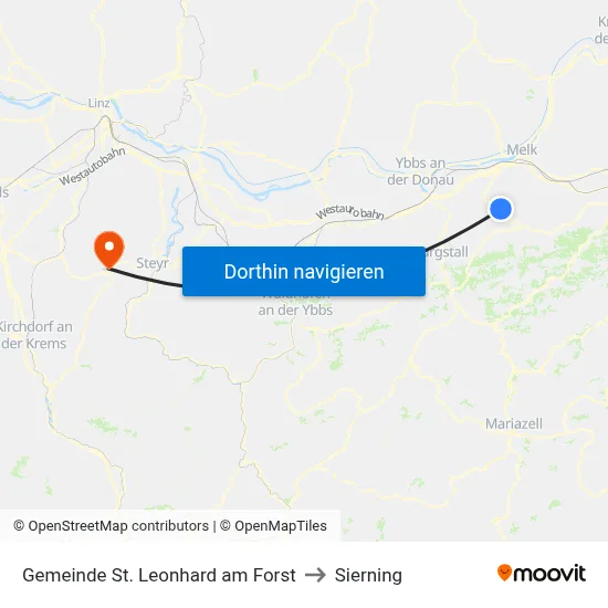 Gemeinde St. Leonhard am Forst to Sierning map