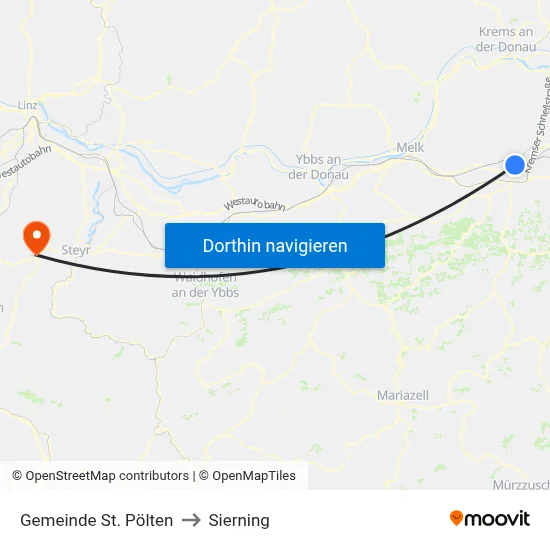 Gemeinde St. Pölten to Sierning map