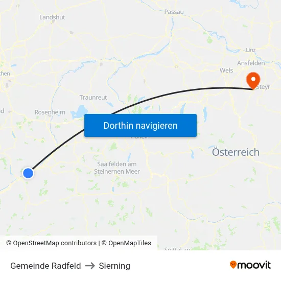 Gemeinde Radfeld to Sierning map