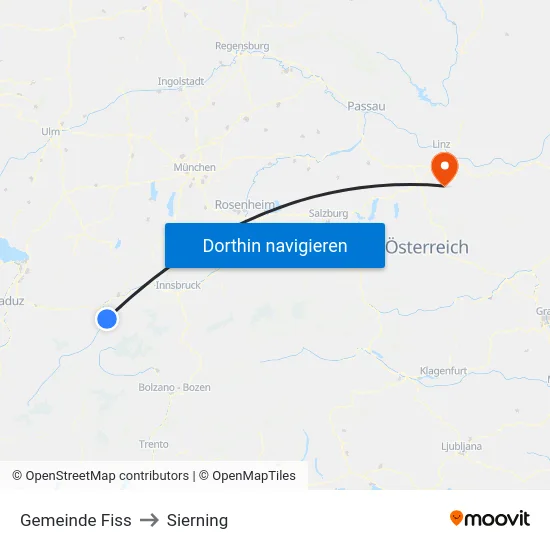 Gemeinde Fiss to Sierning map