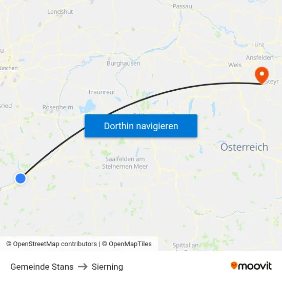 Gemeinde Stans to Sierning map