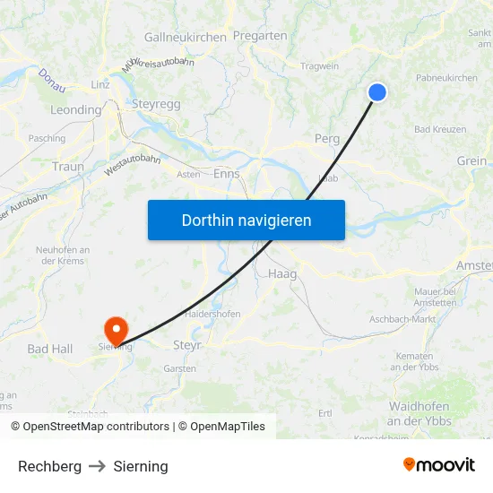 Rechberg to Sierning map