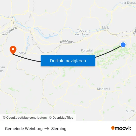 Gemeinde Weinburg to Sierning map