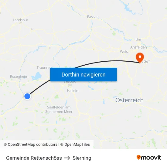 Gemeinde Rettenschöss to Sierning map