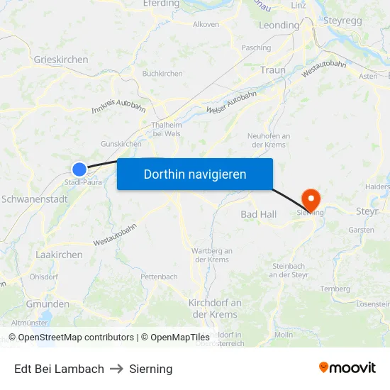 Edt Bei Lambach to Sierning map