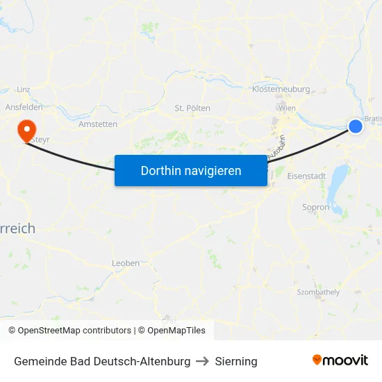 Gemeinde Bad Deutsch-Altenburg to Sierning map