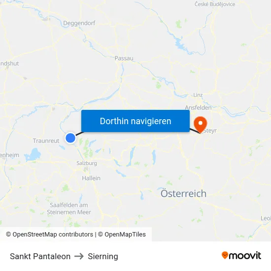 Sankt Pantaleon to Sierning map