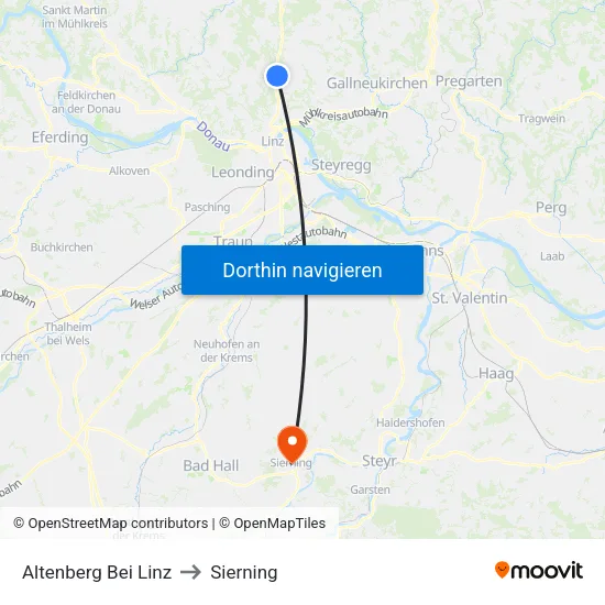 Altenberg Bei Linz to Sierning map