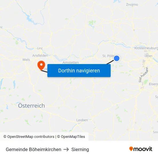 Gemeinde Böheimkirchen to Sierning map