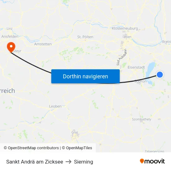 Sankt Andrä am Zicksee to Sierning map