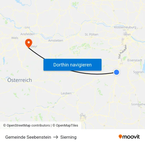 Gemeinde Seebenstein to Sierning map