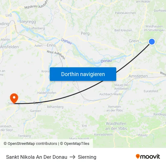 Sankt Nikola An Der Donau to Sierning map