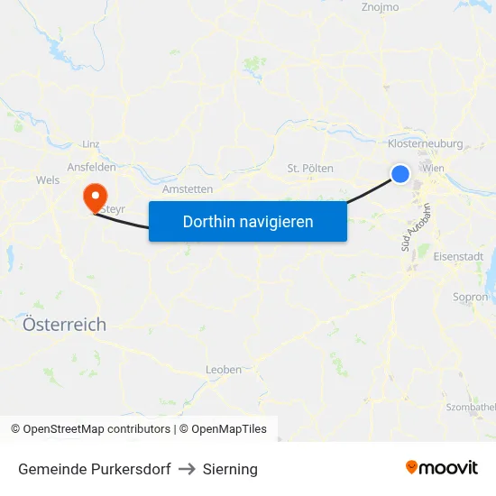 Gemeinde Purkersdorf to Sierning map