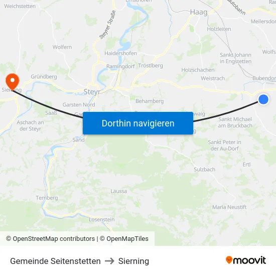 Gemeinde Seitenstetten to Sierning map