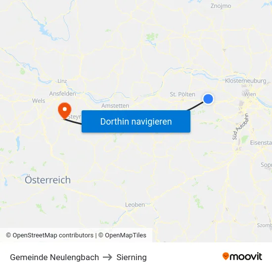 Gemeinde Neulengbach to Sierning map