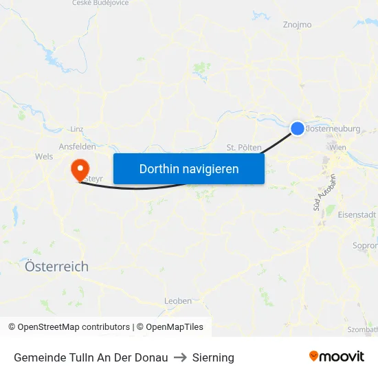 Gemeinde Tulln An Der Donau to Sierning map