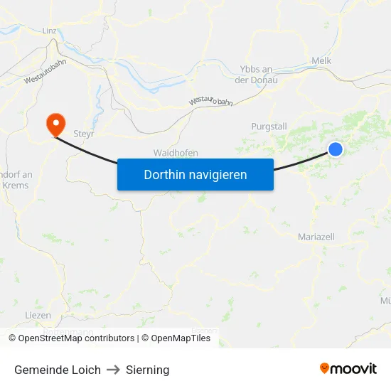 Gemeinde Loich to Sierning map