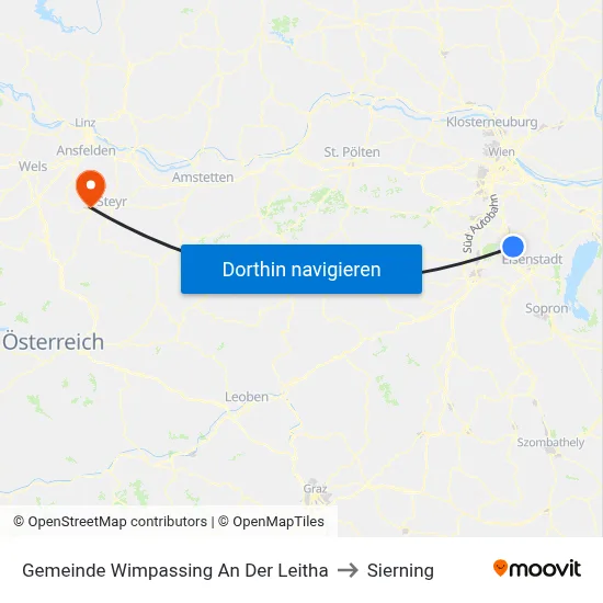Gemeinde Wimpassing An Der Leitha to Sierning map
