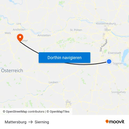 Mattersburg to Sierning map