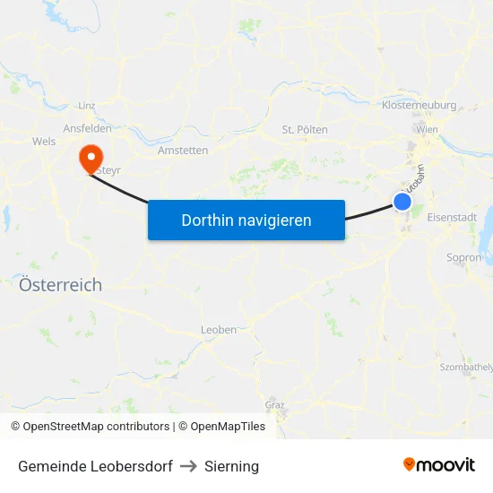 Gemeinde Leobersdorf to Sierning map