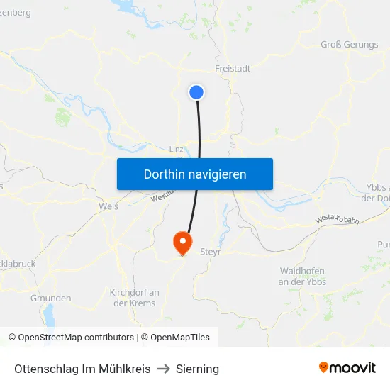 Ottenschlag Im Mühlkreis to Sierning map