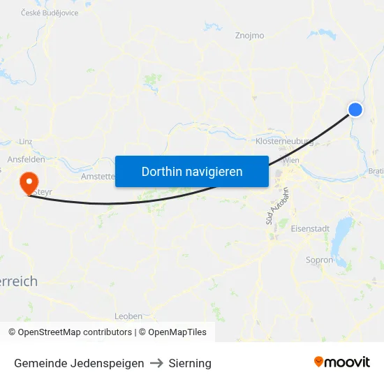 Gemeinde Jedenspeigen to Sierning map
