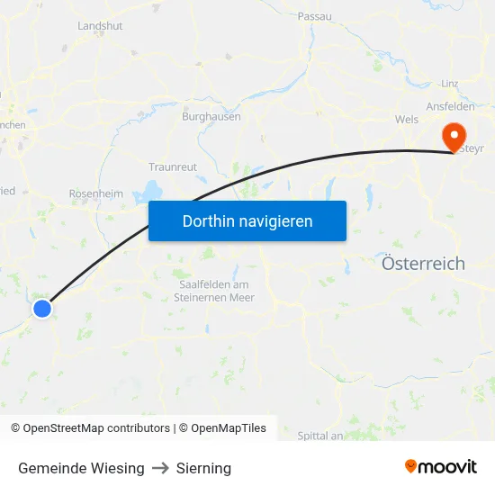 Gemeinde Wiesing to Sierning map