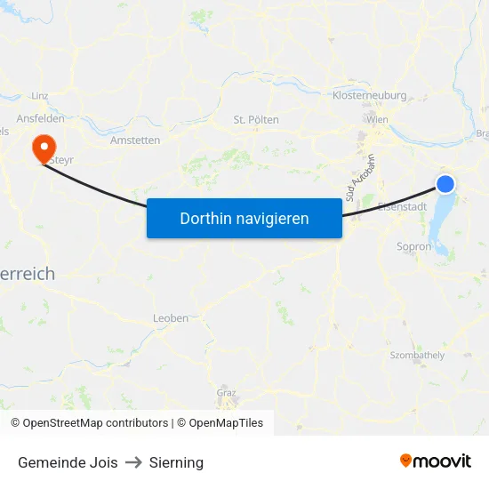 Gemeinde Jois to Sierning map